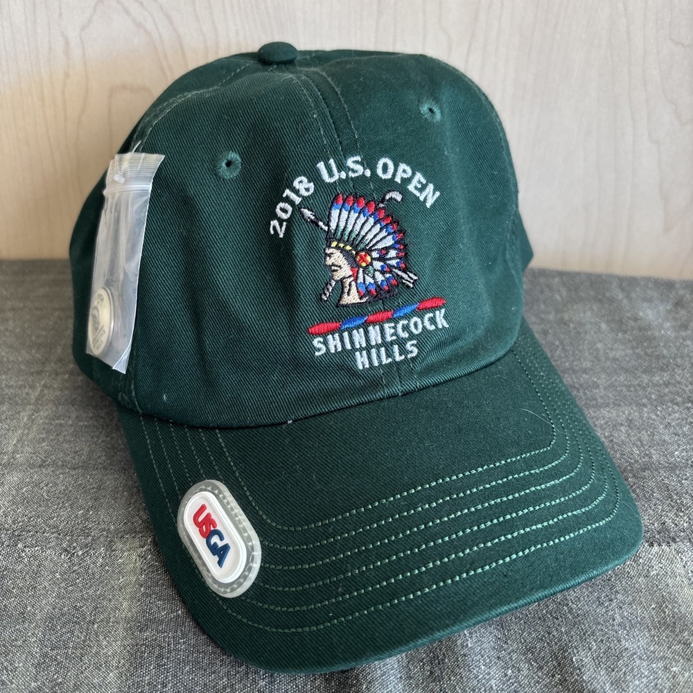 NEW US Open Shinnecock Hills '18 Adjustable Hat USGA Member Green w/ Ball Marker
